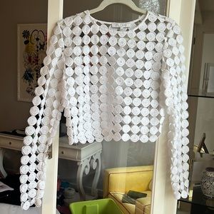 Alexis lace / eyelet white long sleeve top